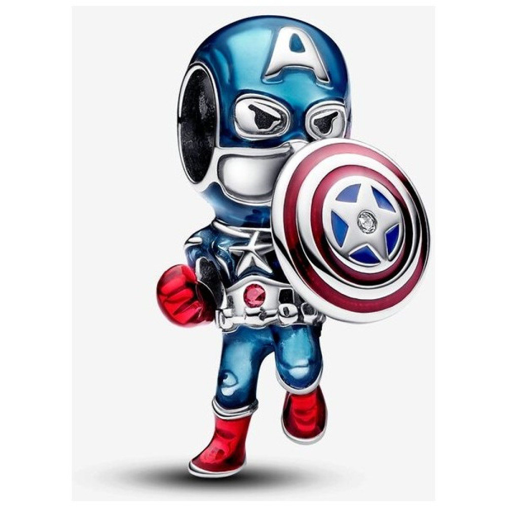 Charmy Accessory Marvel Kaptan Amerika Charm | 925 Ayar Gümüş Saat ve Bileklik Aksesuarı Fiyatı