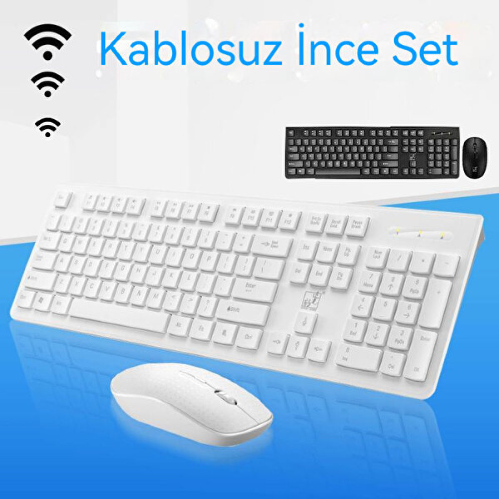 Chasing the Leopard Guangbao 8810 Yeni Kablosuz Iş Ofis Klavyesi Fare Seti Çikolata Sessiz Bilgisayar Klavye ve Fare Seti (Yurt Dışından) - Beyaz Klavye - Mouse Fiyatı