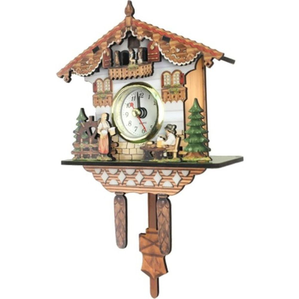 CHASOE Retro Guguklu Ahşap Çalar Saat - Kahverengi (Yurt Dışından) Dekoratif Saat Fiyatı