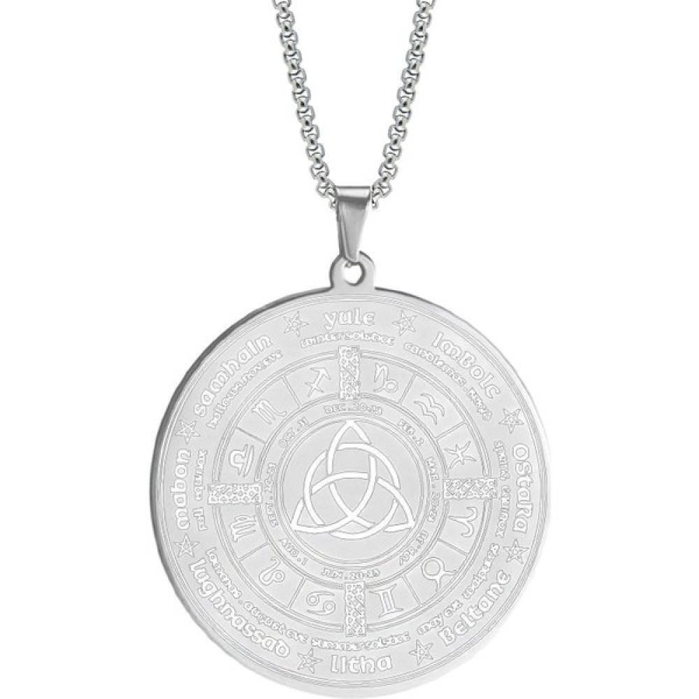 Chavin Çelik Gri Yuvarlak 12 Takım Yıldızı Astroloji Burç Unisex Kolye Bijuteri Kolye Fiyatı