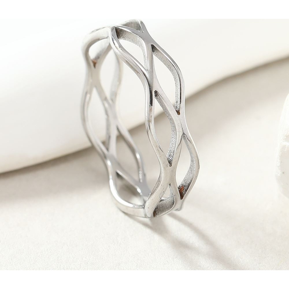Chavin Çelik Silver Sarmal Model Bayan Yüzük EV29BY - Gri - 13 Diğer Fiyatı