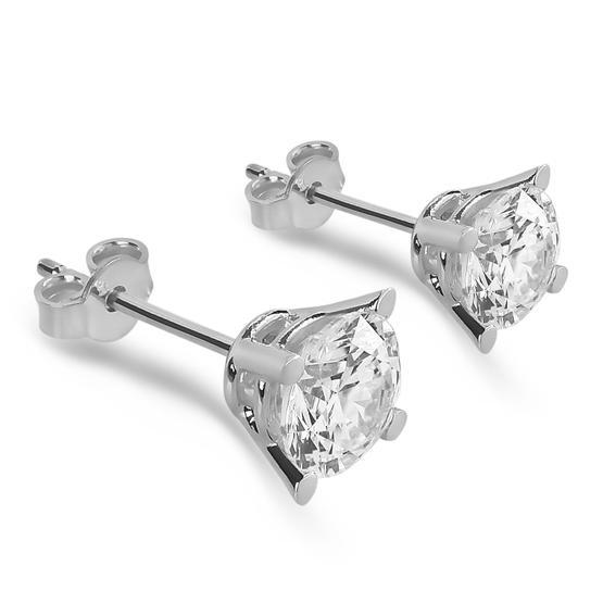 Chavin DH15BY 2 crt. Swarovski Tektaş Gümüş Küpe Pırlanta Küpe Fiyatı