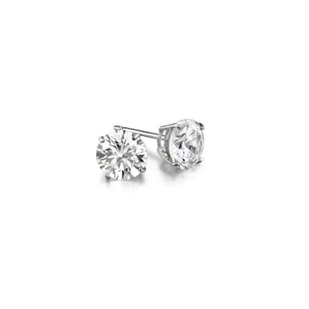 Chavin Gümüş 4 mm. Yuvarlak,Tek Taş Zirkon Küpe y97 - 4 mm - Beyaz Gümüş Küpe Fiyatı