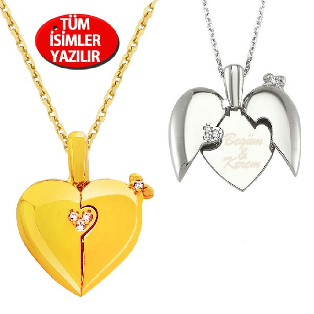 Chavin Kalbimdesin, Kalbimde İsim Yazılı Gümüş Bayan Kolye Dn85 Kırmızı - Rose Gümüş Kolye Fiyatı