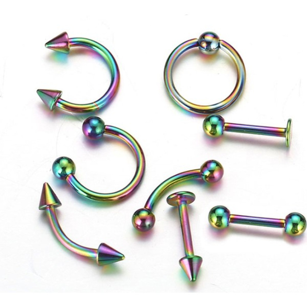 Chavin Multicolor Bayan Erkek Çelik Kaş Burun Kulak Çene Piercing Ec83Ml Altın & Gümüş Piercing Fiyatı