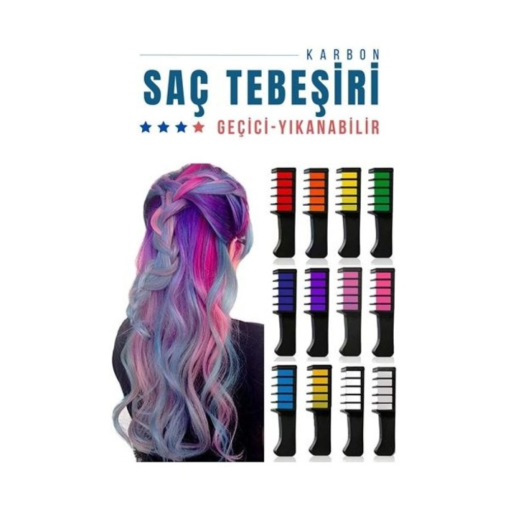 Cheaper Transformacion 6 Set Geçici Saç Tebeşir Tarak Renklendirici Seti 12 Renk Landon Design Saç Boyası Fiyatı