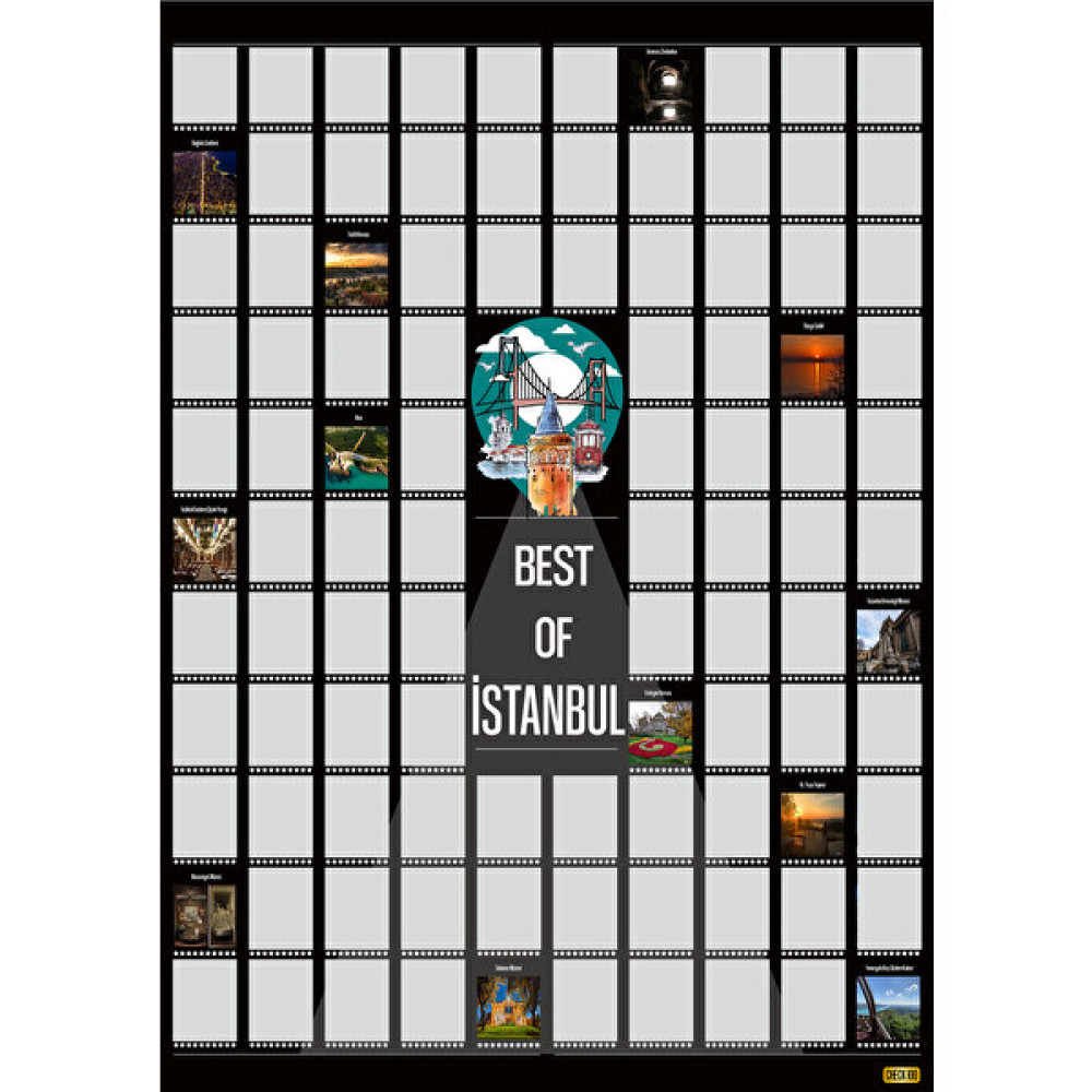 CHECK100 Best Of Istanbul Kazı Kazan Poster - 43 x 61 cm - Siyah Poster Fiyatı