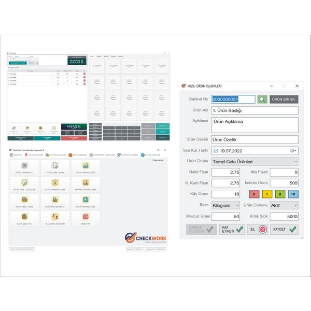 Checkwork Barkodlu Satış Programı (Paket3),Barkod Sistemi Yazıcılar Fiyatı