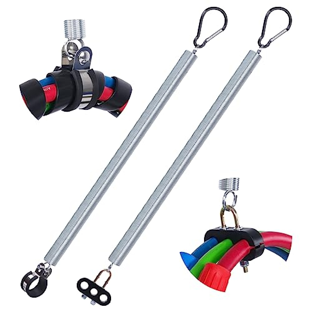 Cheemuii 2 PCS 25" Single Tender Spring Kit with 3in1 Hose Holder and 3-Hole Clamp Holder Heavy Duty Tender Spring for Semi Truck Air Lines Kit 2 Style Air Lines Holders for Semi Truck Trailer Tractor