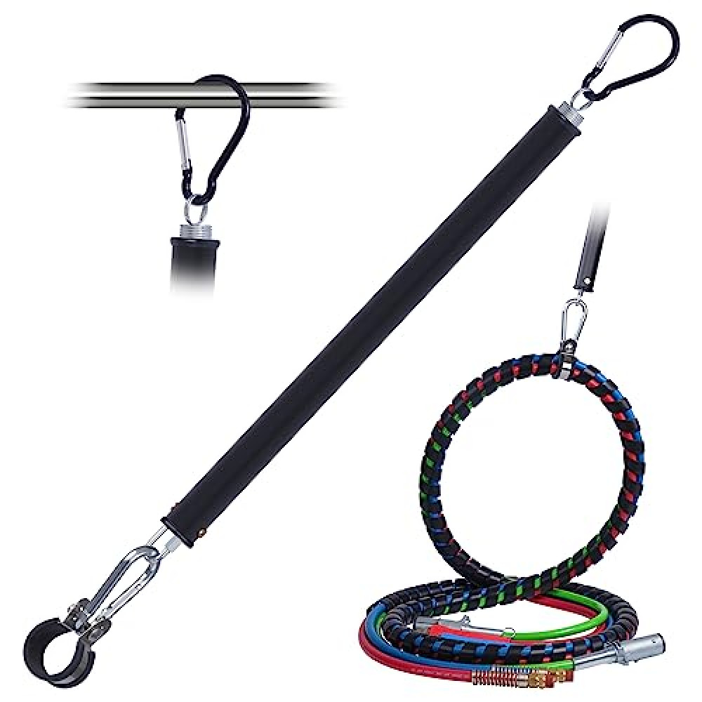 CheeMuii 20" Single Tender Spring Kit with Trailer Hose Holder Heavy Duty Tender Spring for Semi Truck Air Lines Kit 3 in 1 Air Lines Holder for Semi Truck Trailer Tractor