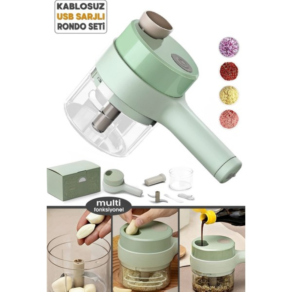 Chef Desing Sebze Kesici Hazneli Dilimleyici Et Doğrayıcı Rende Kablosuz Şarjlı Elektrikli Rende Rondo Doğrayıcılar / Rondolar Fiyatı