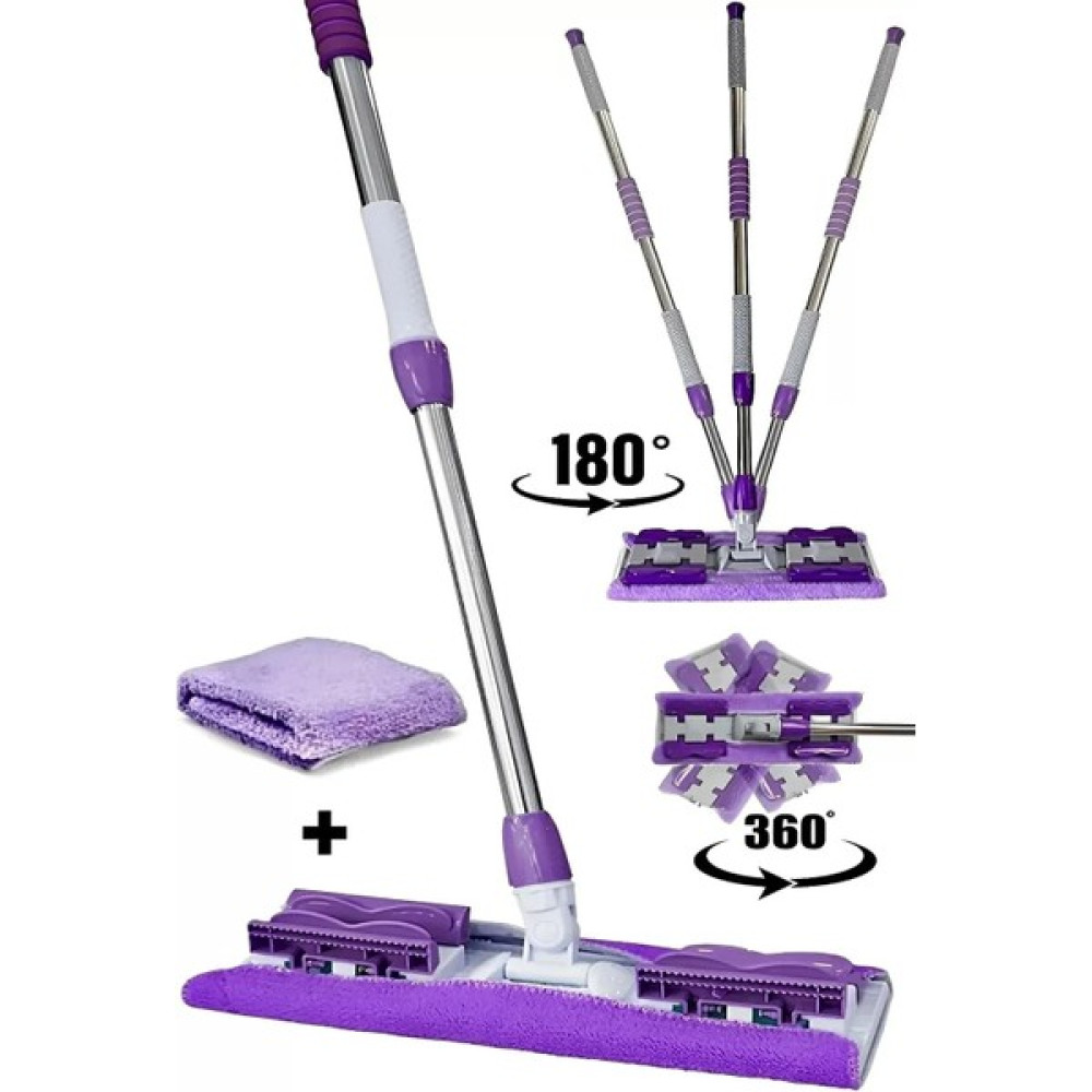 Chef Desing Sihirli Mop Yedek Bez Hediyeli Yer Mopu Fayans Duvar Yüzey Temizlik Mikrofiber Paspas Mor Renk Temizlik Malzemeleri Fiyatı