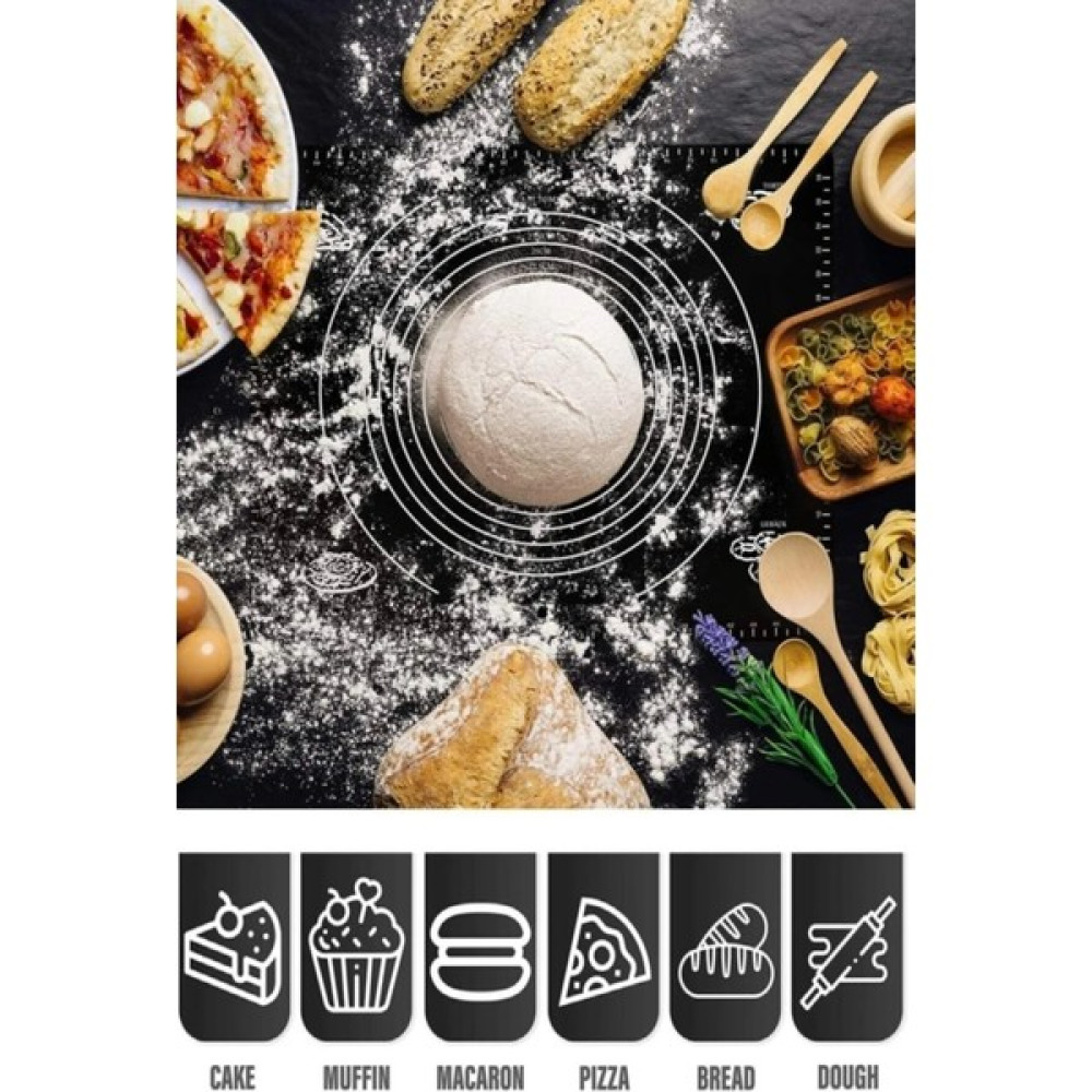 Chef Desing Silikon Hamur Açma Matı Ölçülü Isıya Dayanıklı Hamur Yoğurma Matı Renkli Mutfak Pasta Fırın Altlığı Mutfak Gereçleri Fiyatı