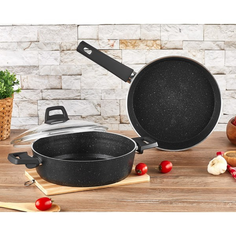 Chef Rubenis RC-300S Aquality 3 Parça Granit Tencere Seti Siyah Tencere / Tava Setleri Fiyatı