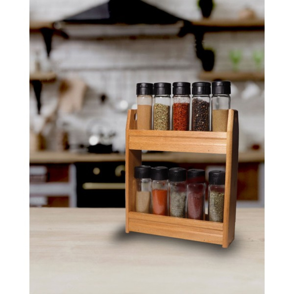 Chef Taste Cansas 10'lu Ahşap Standlı Baharatlık Takımı Baharat Setleri & Baharatlıklar Fiyatı