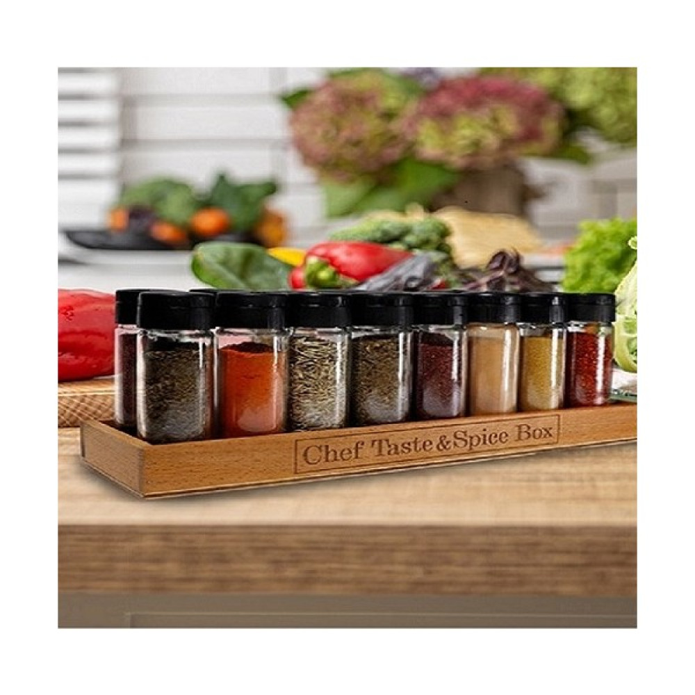 Chef Taste Tangram Ahşap Standlı Baharatlık 16'lı Baharatlık Takımı Baharat Setleri & Baharatlıklar Fiyatı