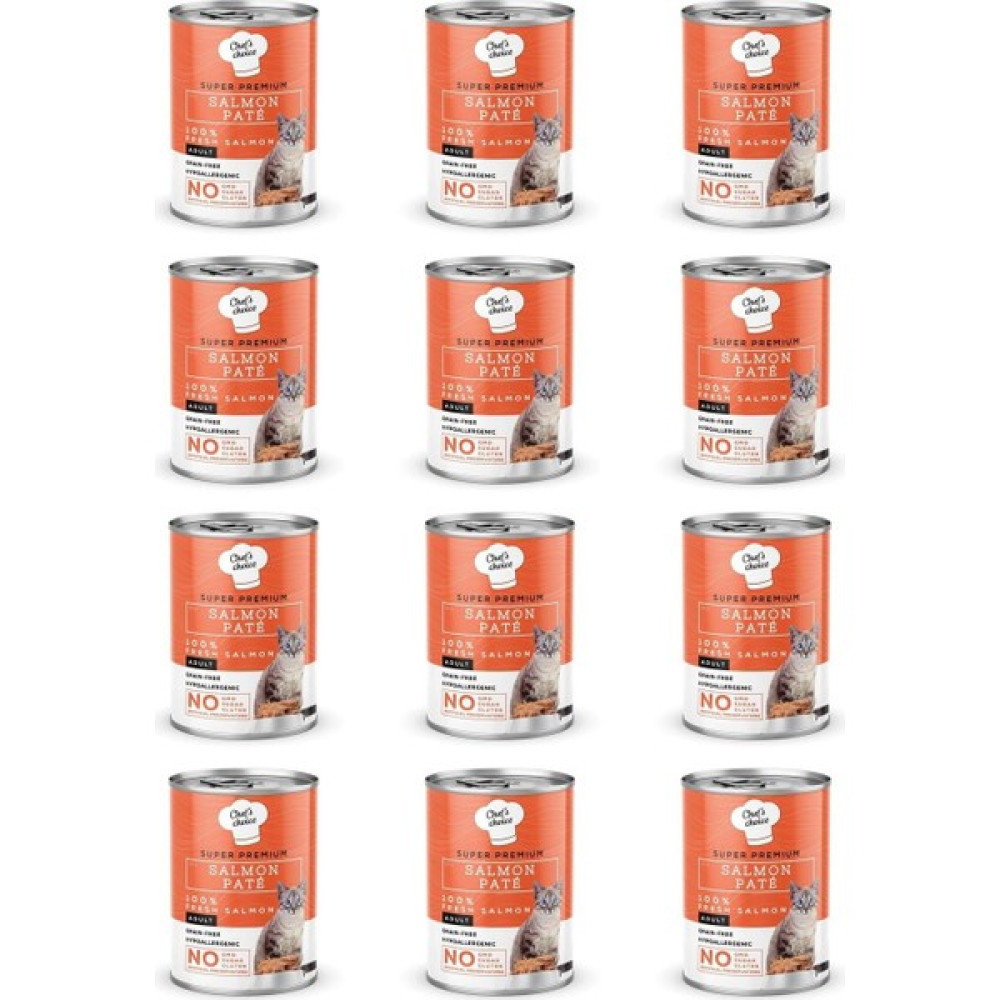Chef's Choice Tahılsız Somon Balıklı Ezme Kedi Konservesi 400 gr x 12 Adet Evcil Hayvan Ürünleri Fiyatı