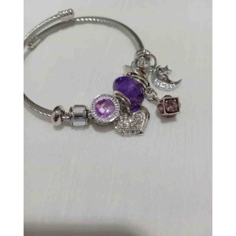 Cheini Ay Yıldızlı Mor Charm Pandora Bileklik Saat ve Bileklik Aksesuarı Fiyatı