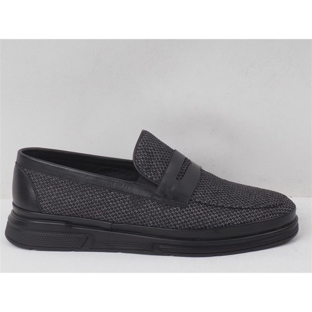 Chelsy Shoes Siyah Gri Bez & Cilt Hakiki Deri Casual Erkek Ayakkabı Erkek Günlük Ayakkabıları Fiyatı