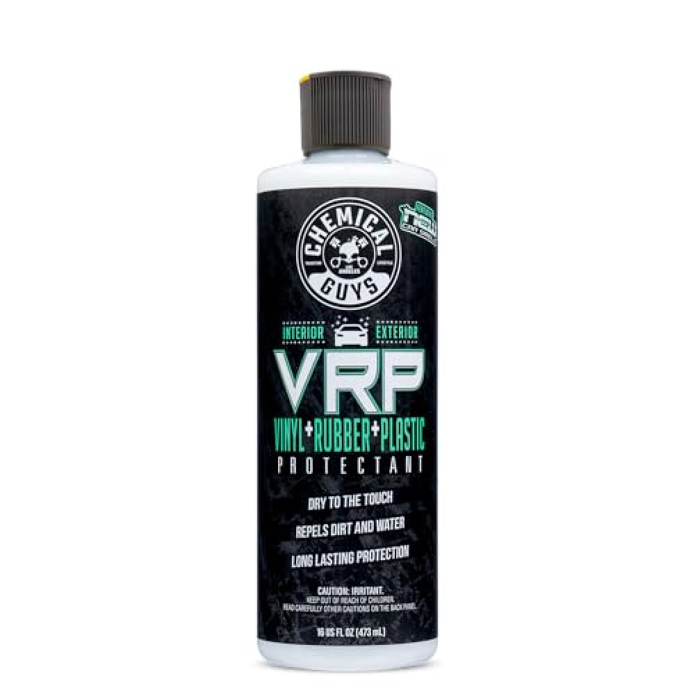 Chemical Guys VRP Vinyl, Rubber and Plastic Protectant, Super Shine Dressing for Tires, Trim and More, Safe for Cars, Trucks, SUVs, & More (16 Fl oz) - New Car Scent