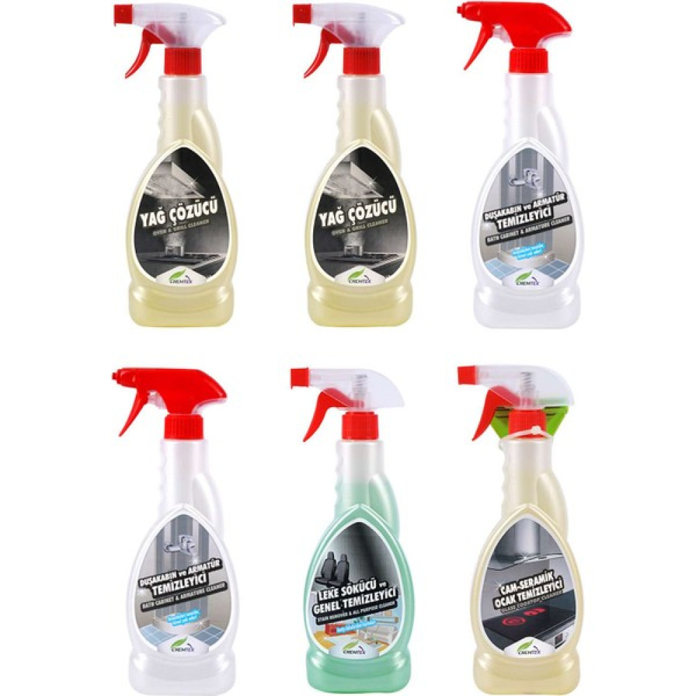 Chemtex Mutfak ve Banyo Temizlik Seti 6 x 500 ml Temizlik Malzemeleri Fiyatı