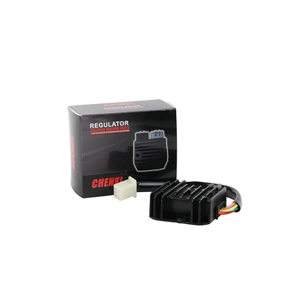 Chenxl Universal 12V 4-Wire Full-Wave Voltage Regulator Rectifier - Compatible with GY6 Scooters, ATVs, UTVs, Golf Carts, Lawn Mowers, Dirt Bikes, Motorcycles, and DIY Engines (Magneto up to 100W)