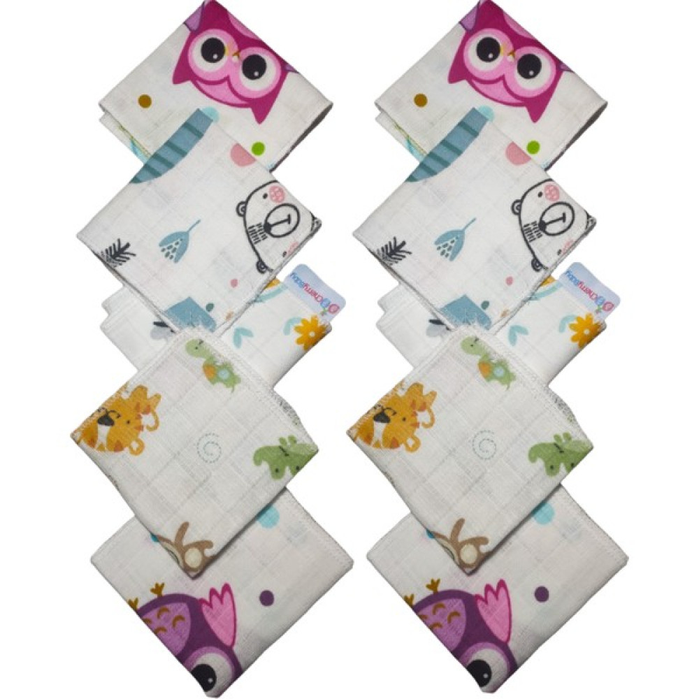 Cherry Baby Bebek Pamuklu Ağız Silme Mendili Müslin Kumaş 8'li Karışık - 0 - 3 Yaş - Renkli Mama Önlüğü Fiyatı