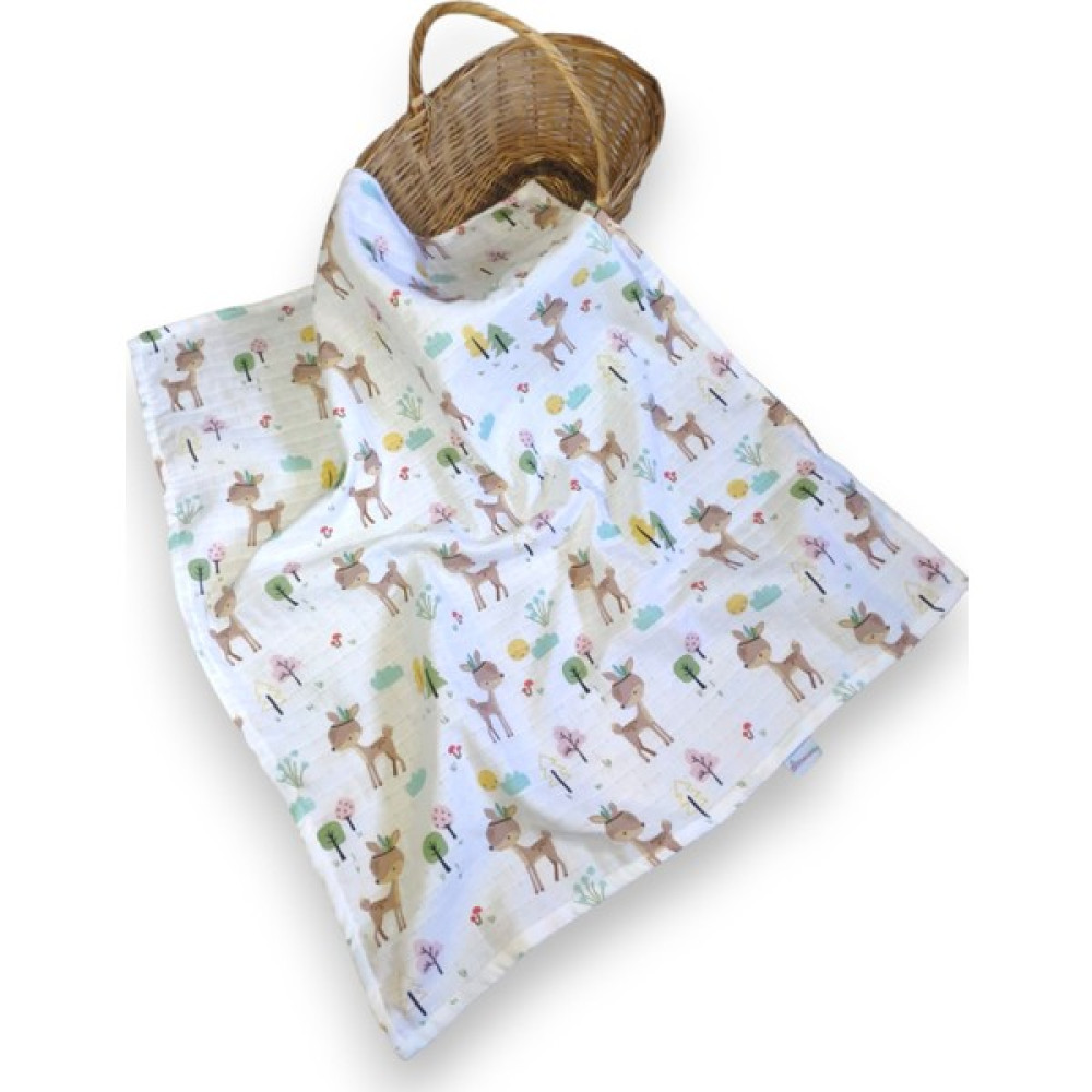 Cherry Baby Çok Amaçlı Müslin Örtü 80X90 cm Bebek Yeni Doğan Ormandaki Karaca Müslin Battaniye - 0 - 3 Yaş Bebek Battaniyesi Fiyatı