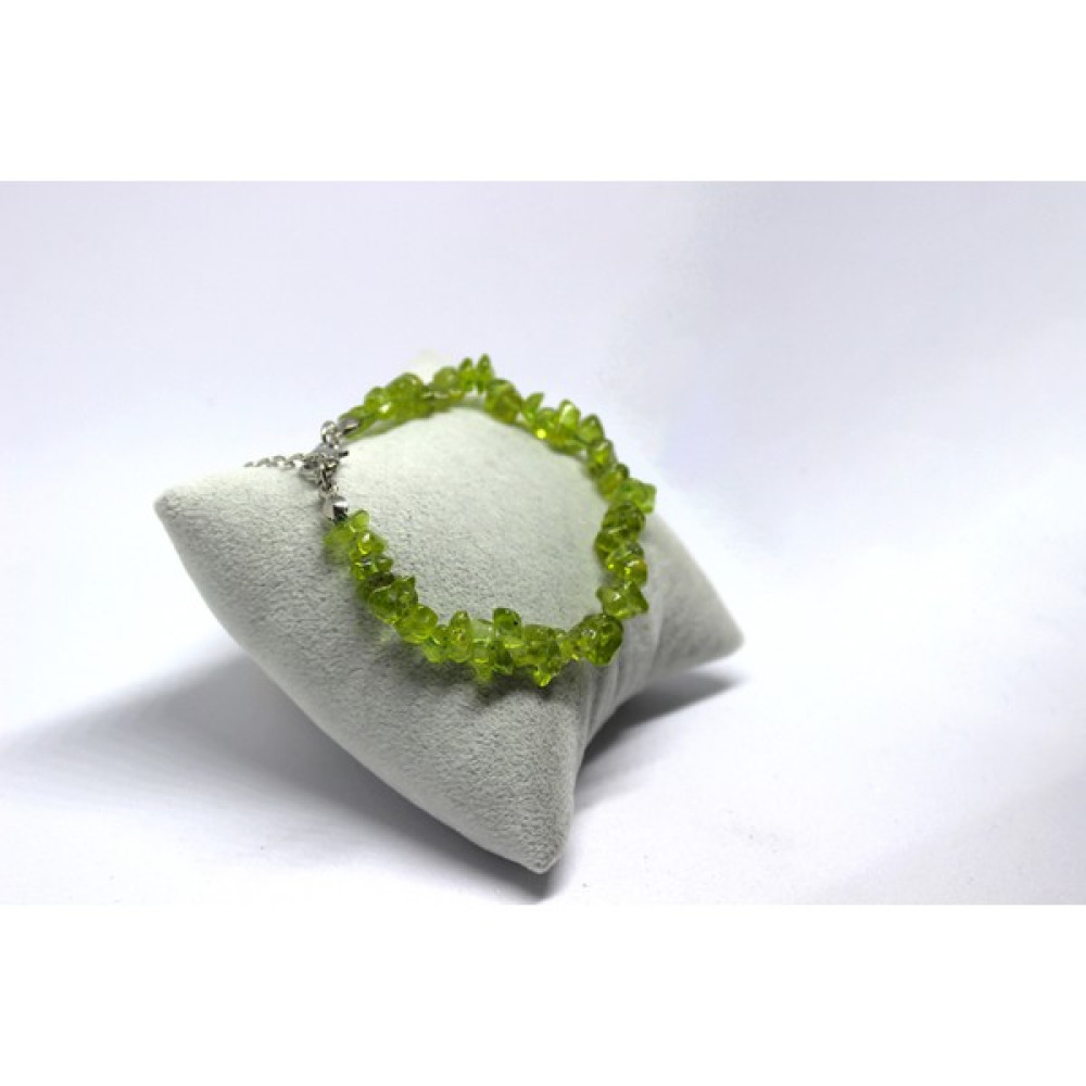 Cherrylish Peridot (Zebercet) Doğal Taş Kırıktaş Bileklik Kadın Doğaltaş Yeşil Huzur Bilekliği 17 cm + 5 cm Saat ve Bileklik Aksesuarı Fiyatı