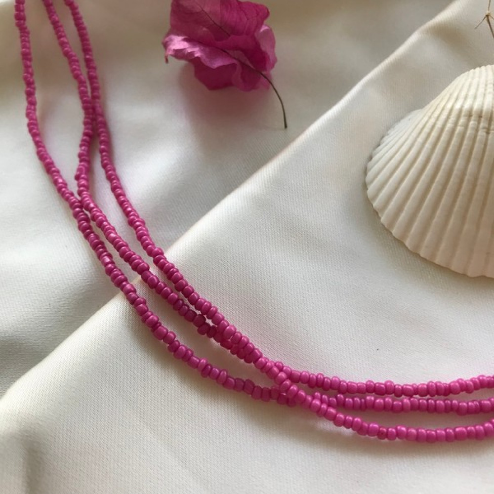 Cherrylish Üç Sıra Pembe Kum Boncuk Sarmal Kolye Bijuteri Kolye Fiyatı