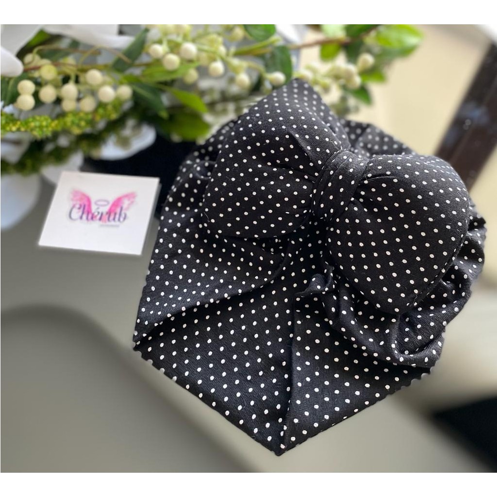 Cherub Accessories Kız Bebek Fiyonklu Bone Siyah Noktalı Diğer Fiyatı