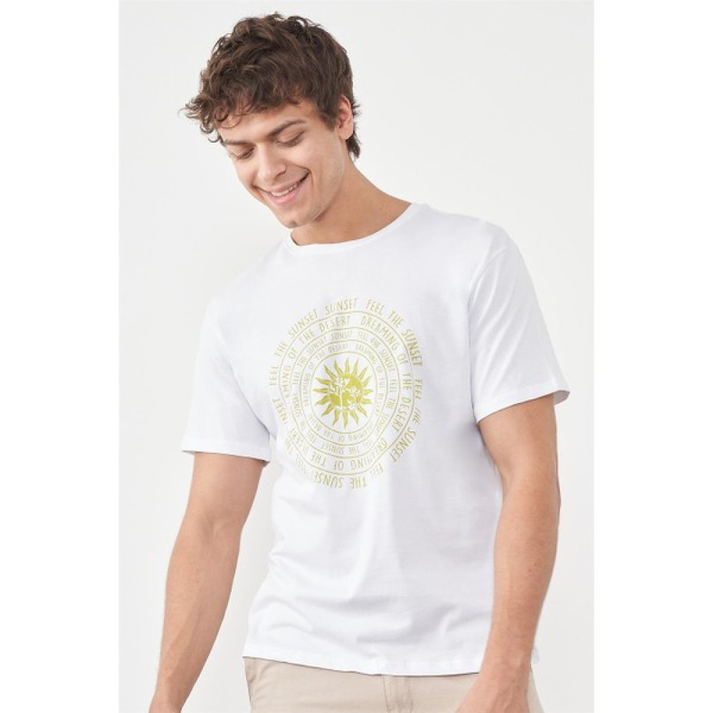Chester Polo Çetinkaya Chester Polo 3715 Bisiklet Yaka Oversize Penye T-Shırt Beyaz Bayan T-shirt Fiyatı