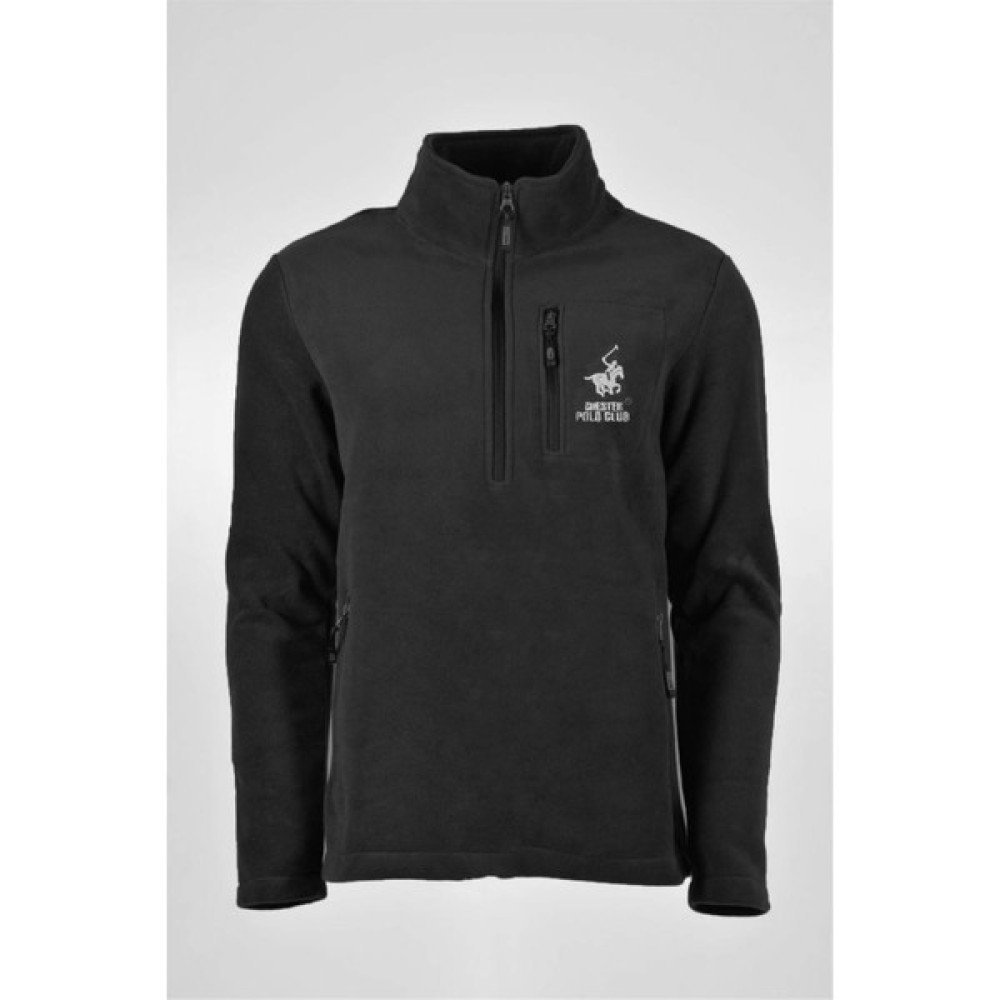 Chester Polo Çetinkaya Chester Polo 3729 Dik Yaka Yarım Fermuarlı Regular Polar Sweatshirt Siyah Erkek Sweatshirt Fiyatı