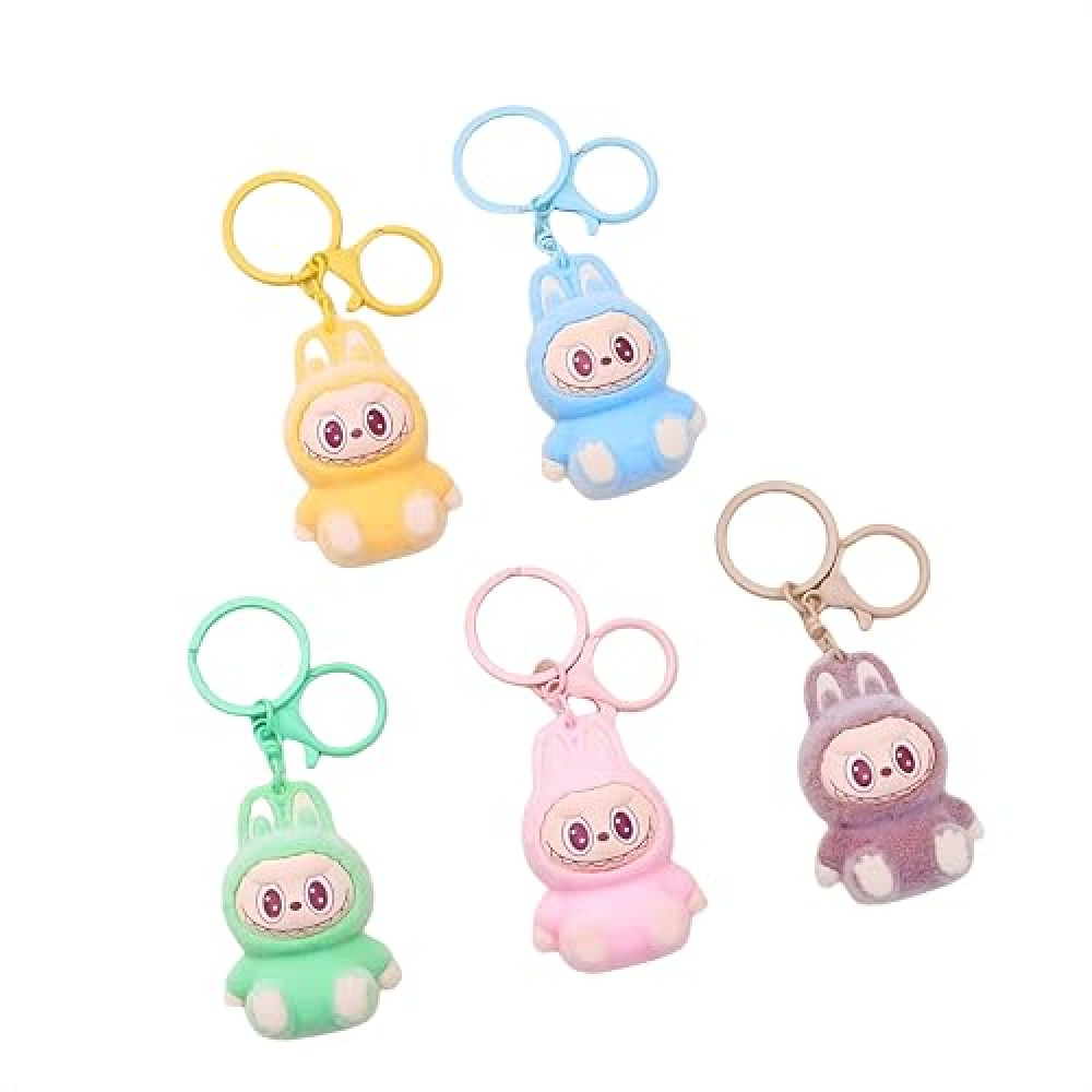 Cheuye 5 Pcs ?????? Plush Keychain Wings of Fortune Vinyl Plush Hanging Card,with Original Paper Packaging,Cute ?????? Keychain 6cm for Modern Home Decor