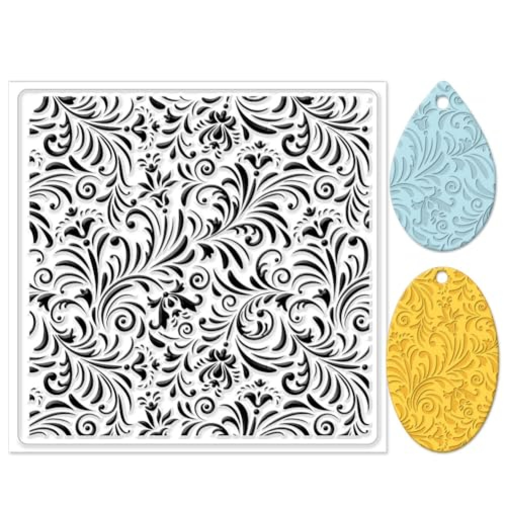 CHGCRAFT Polymer Clay Texture Sheets Fujiman Background Silicone Texture Stamp Clay Pad for Making Earrings Jewelry, 5.5x5.5inch