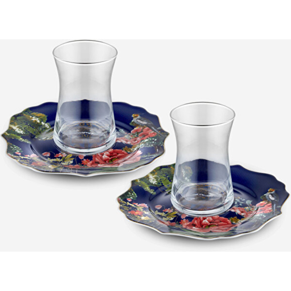 Chiara Alessi Magic Garden Lacivert Porselen Çay Tabağı Seti 15 cm - 170 ml Fincan / Bardak / Kahve Takımı Fiyatı