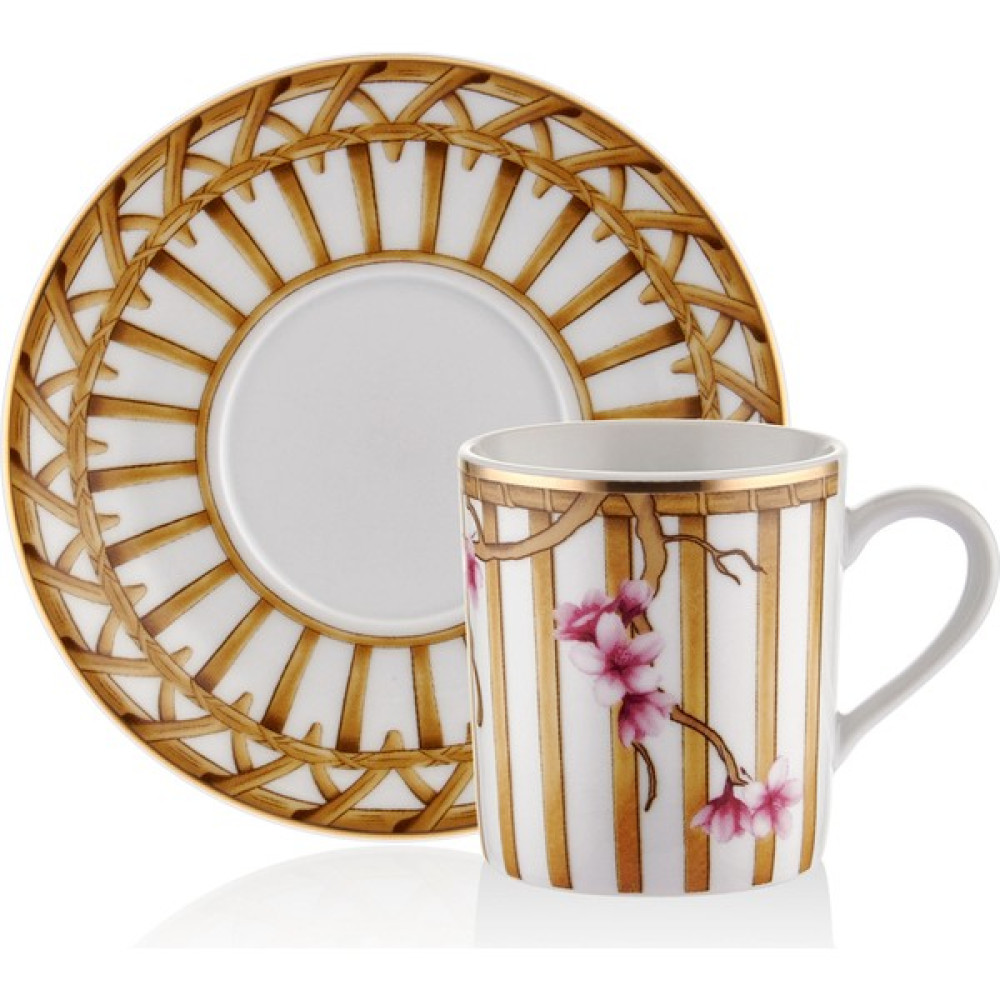 Chiara Alessi Sakura Türk Kahvesi Fincanı 6'lı Set - Kutulu - 6 Adet - Krem - 100 ml Fincan / Bardak / Kahve Takımı Fiyatı