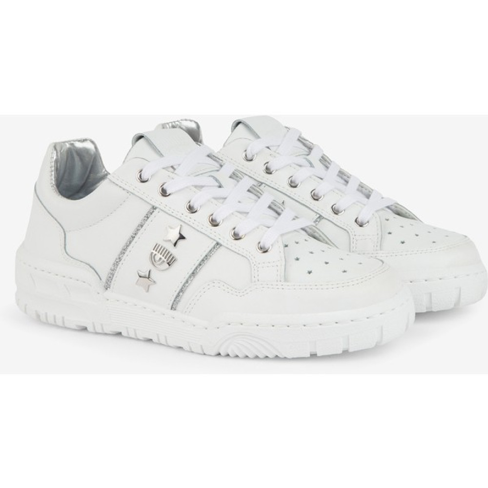 Chiara Ferragni Beyaz - Gümüş Kadın Deri Sneaker Cf3201_064 Spor Ayakkabı Fiyatı