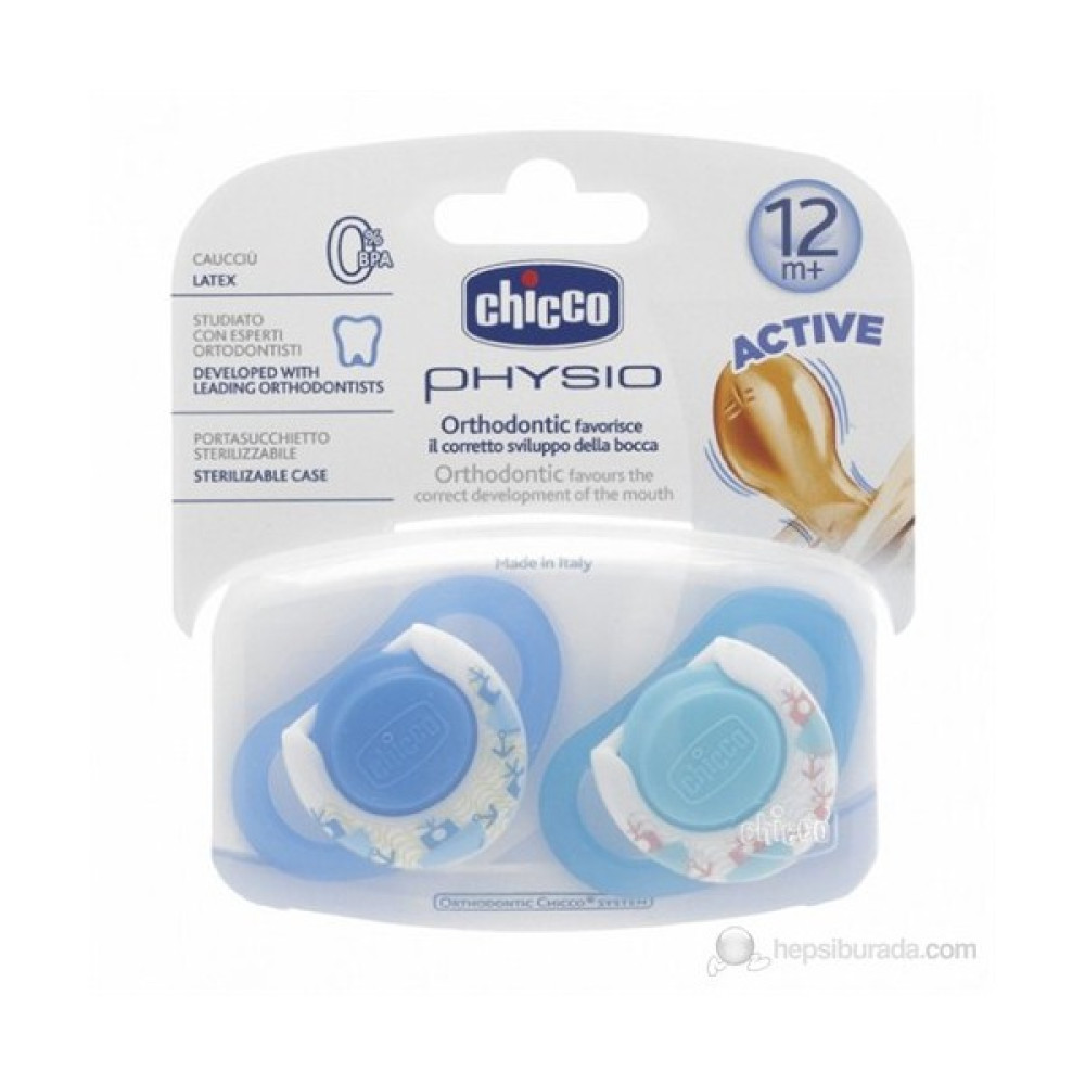 Chicco 2 li Physio Kauçuk Emzik 12 ay+ Erkek - Mavi - 2 Ay ve Üzeri Emzik Fiyatı