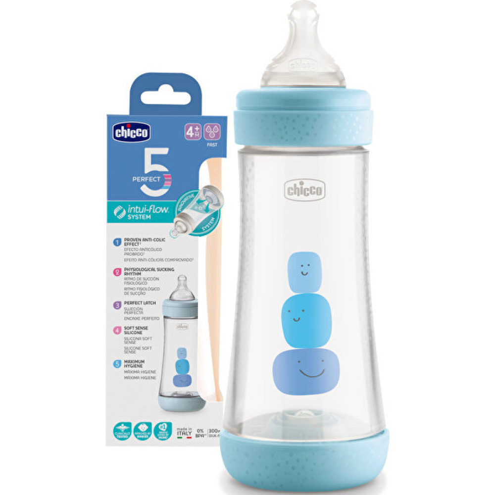 Chicco Perfect5 Antikolik Pp Hızlı Akış Biberon 300 ml - Mavi Biberon Fiyatı