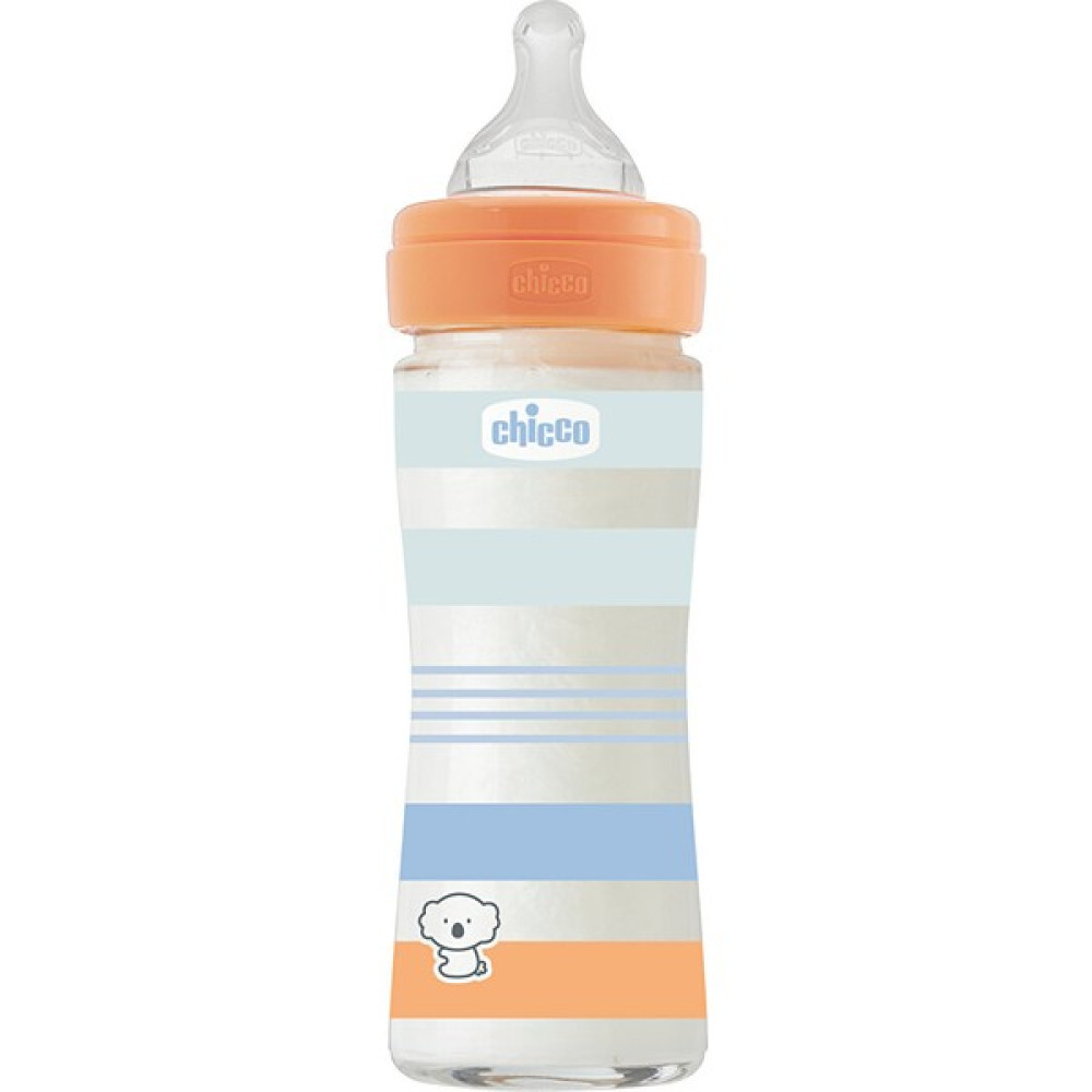 Chicco Wellbeing Yavaş Akış Mavi Cam Biberon 240 ml 0+ Ay Biberon Fiyatı