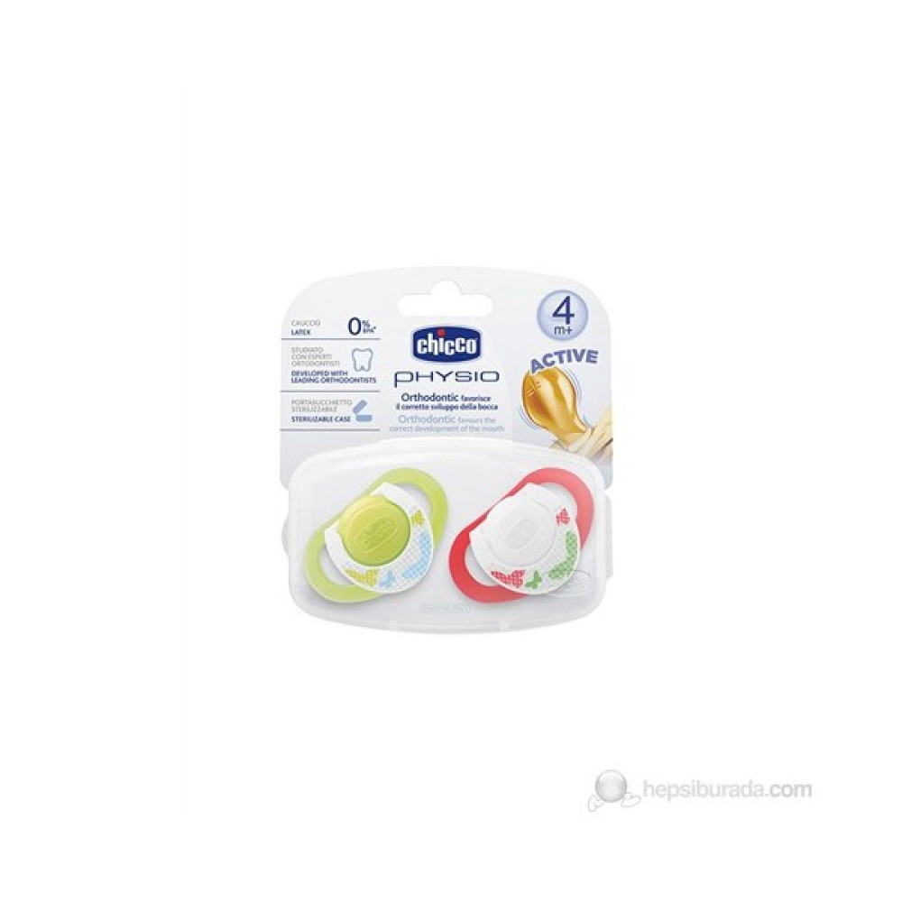 Chicco Y.E Physioring Unisexkaucuk 4M 2Lı - Sarı - Kırmızı - Yenidoğan Emzik Fiyatı