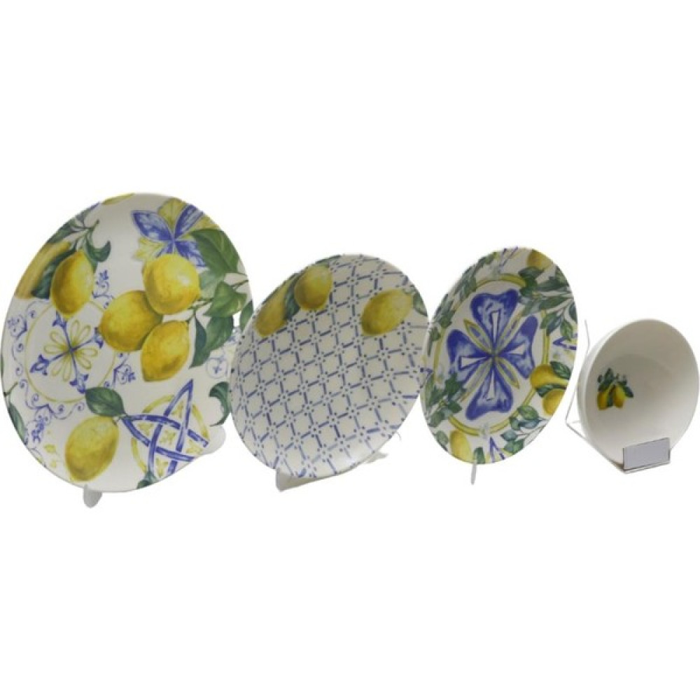 Chichi Home 6 Kişilik Porselen Yemek Takımı 24 Parça Limon Desenli Yemek Takımı Fiyatı