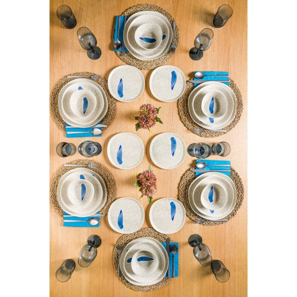 Chichi Home Blue Leaf Geo 24 Parça 6 Kişilik Porselen Yemek Seti Yemek Takımı Fiyatı