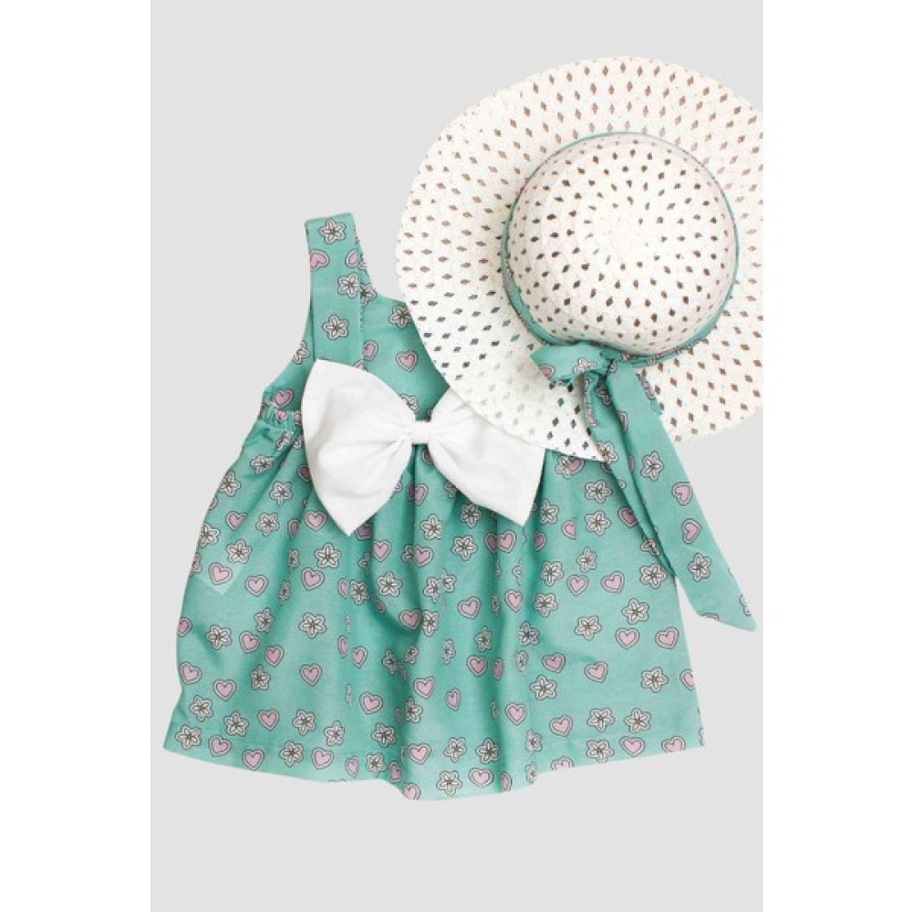 Chicsy Baby Şapkalı Kalpli ve Çiçek Desenli Kız Bebek Elbisesi Bebek Elbisesi Fiyatı