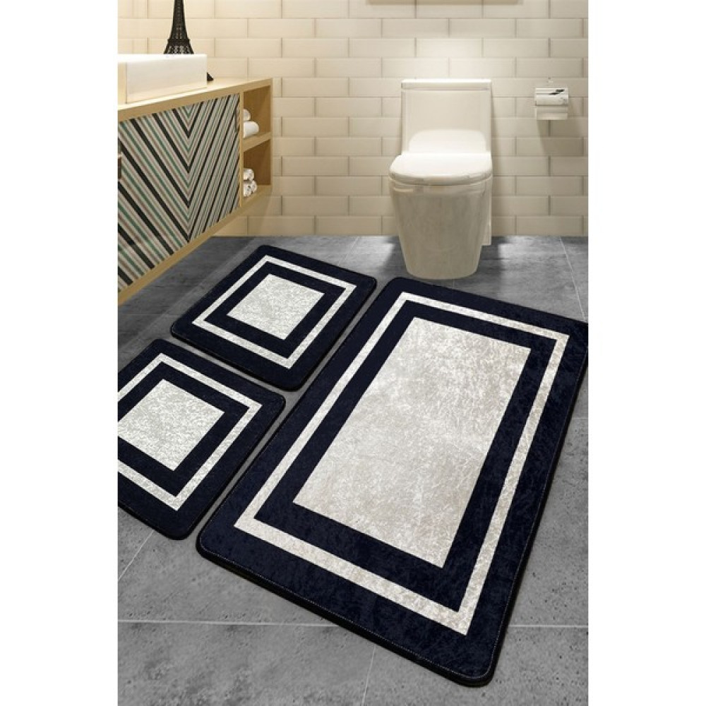 Chilai Home Black Frame 3 Lü Set Banyo Halısı Djt Klozet Takımı Fiyatı