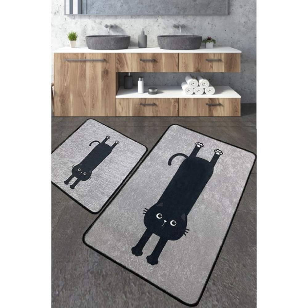 Chilai Home Comfort Gri Banyo Halısı Djt 2 Li Set Banyo Halısı Paspas Yıkanabilir Kaymaz Klozet Takımı Fiyatı