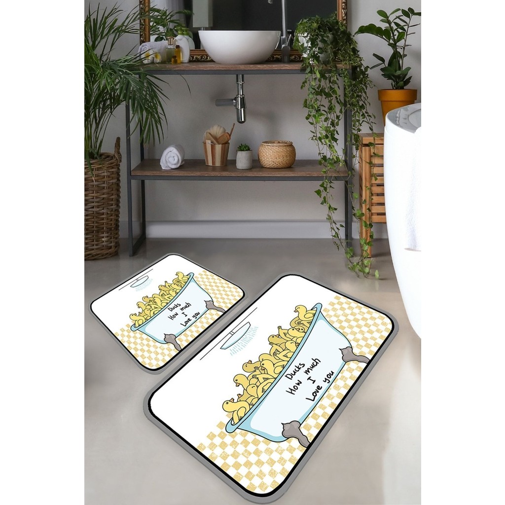 Chilai Home Ducks 2'li Set Banyo Halısı Banyo Paspası Djtbanyo Araca Özel Paspaslar Fiyatı