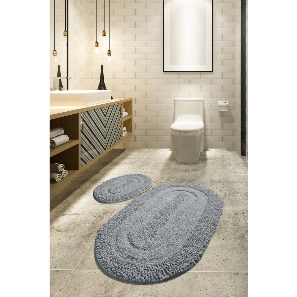 Chilai Home Macoroni Gri 2 Li Set Cotton Banyo Halısı Banyo Tekstili Fiyatı