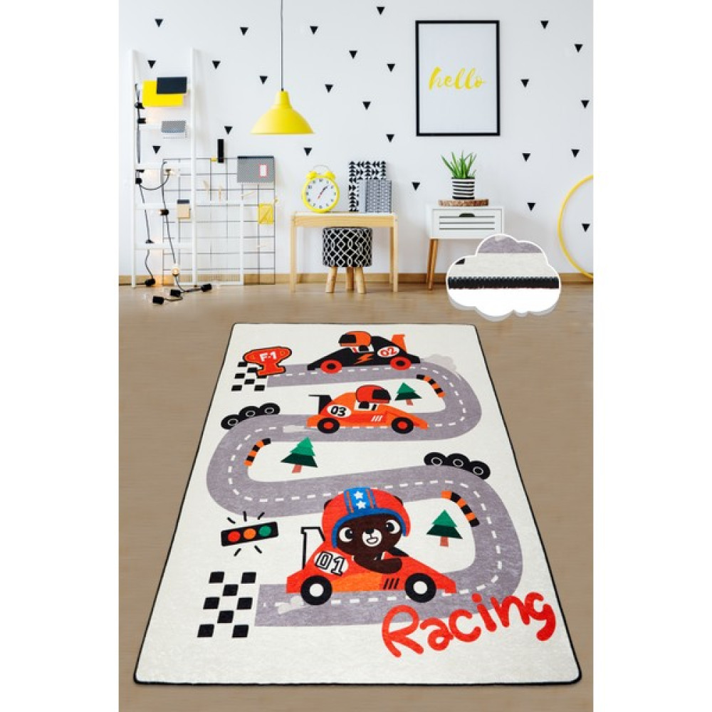 Chilai Home Race Çocuk Halısı Djt Çocuk ve Bebek Halısı Yıkanabilir ,Leke Tutmaz 140 x 190 - Renkli - 140 x 190 cm Oto Boyaları Fiyatı